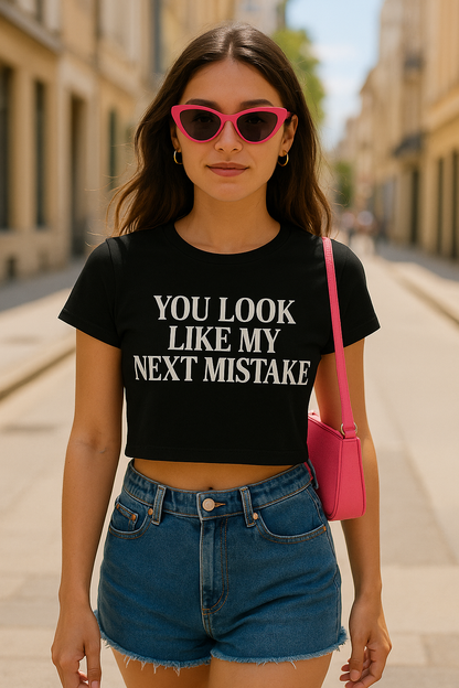 Crop Top T-Shirt Du siehst aus wie mein nächster Fehler